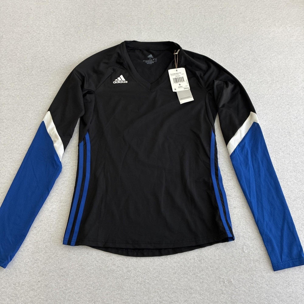 Adidas Quickset Volleyball Jersey Shirt Women's Small Black Royal Blue H20873